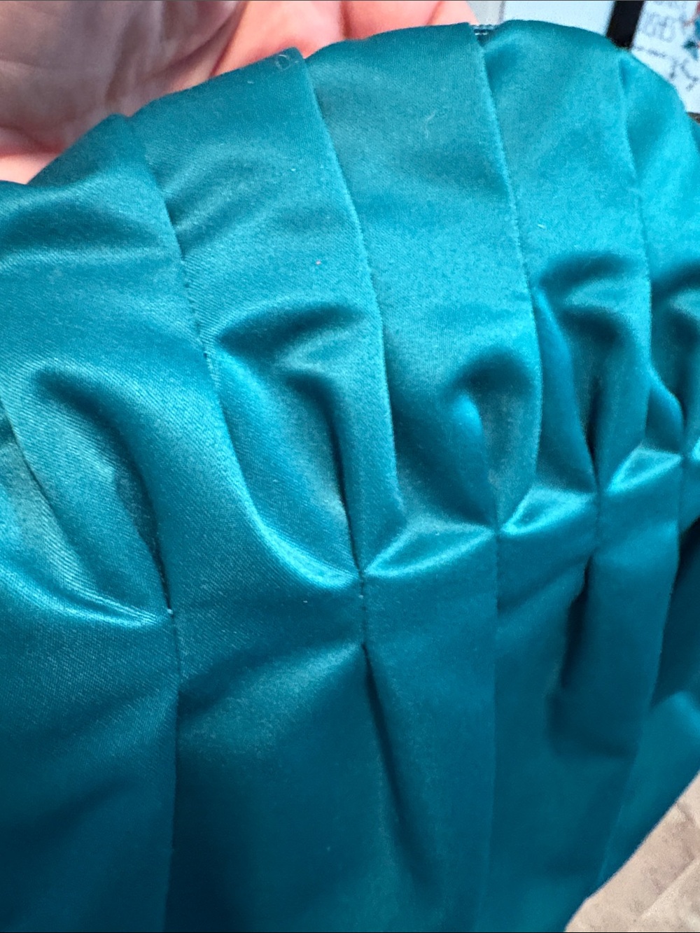 Elle Teal Pleated Crossbody Bag With 'E' Charm View 3